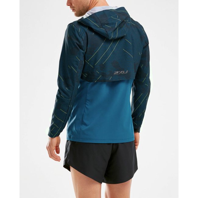2XU GHST Woven 2 in 1 Jacket - camo albastru - jacheta alergare