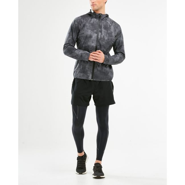 2XU geaca waterproof alergare ploaie pentru barbati Pursuit AC Shell - gri camulfaj digital