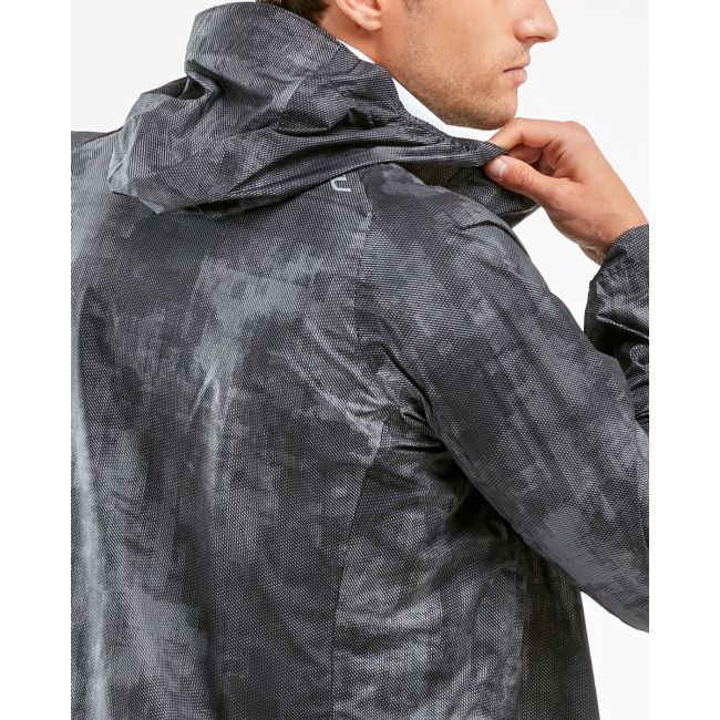 2XU geaca waterproof alergare ploaie pentru barbati Pursuit AC Shell - gri camulfaj digital