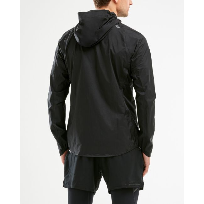 2XU geaca waterproof alergare ploaie pentru barbati Pursuit AC Shell - negru