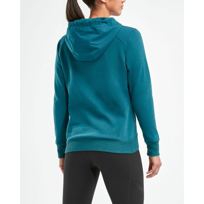 2XU hanorac cu fermoar pentru femei URBAN Zip Thru Hoodie - verde teal