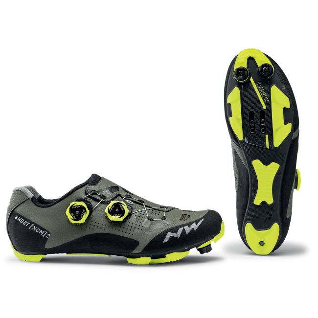 Northwave Ghost XCM 2 - pantofi pentru ciclism MTB - verde galben