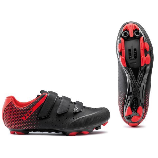 Northwave Origin 2 - pantofi pentru ciclism MTB - negru-rosu
