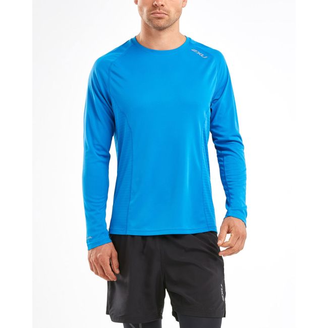 2XU - Bluza cu maneca lunga barbati XVENT Long Sleeve Top - albastru daphne