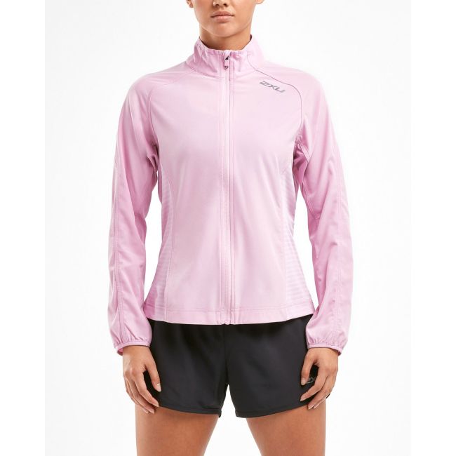 2XU - Jacheta alergare pentru femei XVENT Run Jacket - roz orhidee Winsome
