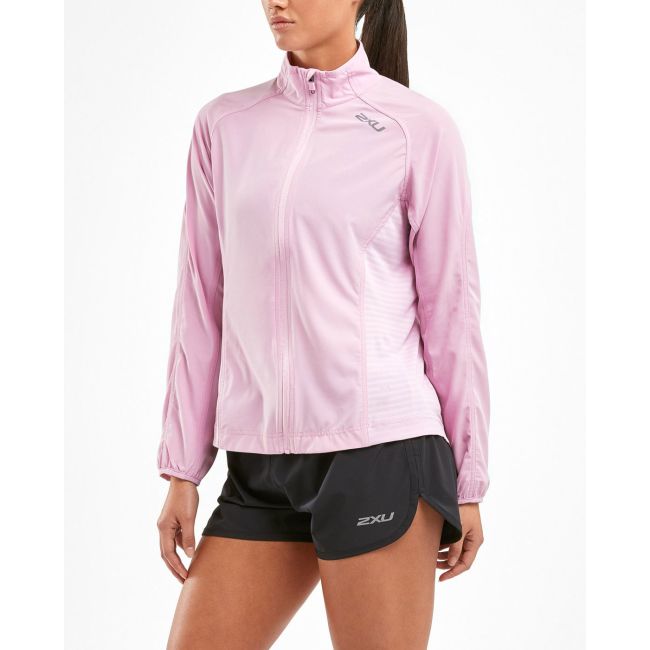 2XU - Jacheta alergare pentru femei XVENT Run Jacket - roz orhidee Winsome