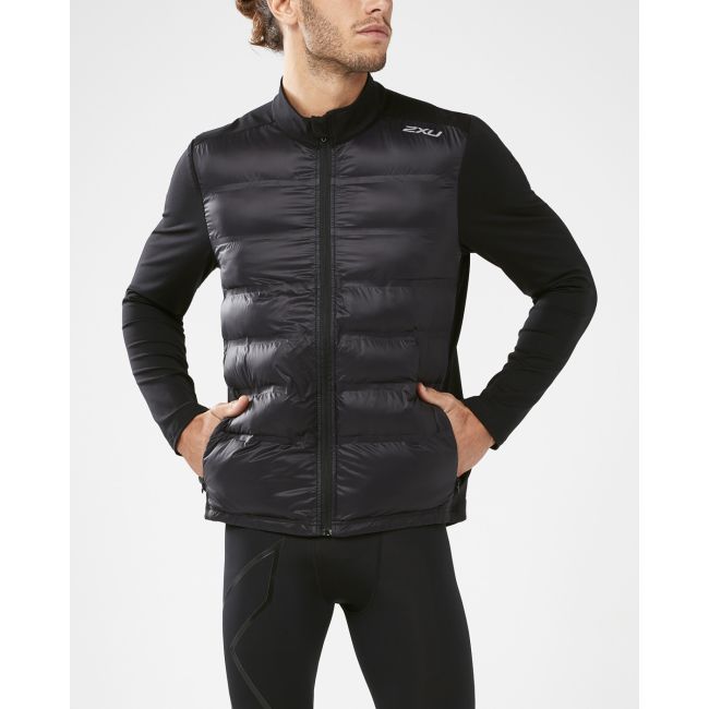2XU - Jacheta vreme rece pentru barbati XVENT Heat Half Puffer Jacket - negru