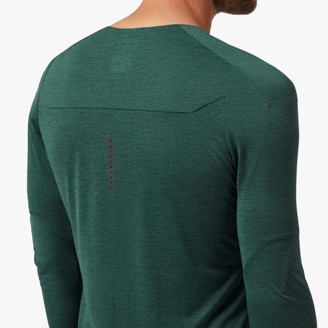 On Performance-T - bluza tehnica cu maneca lunga pentru barbati - verde Evergreen negru