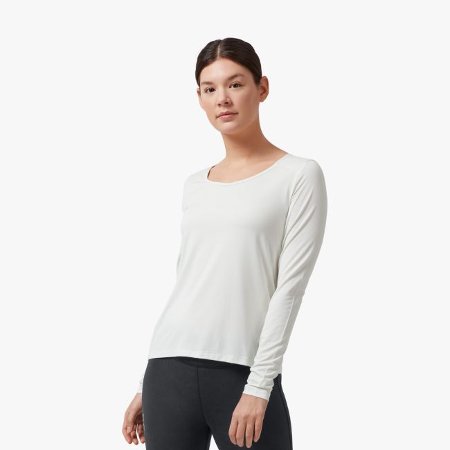 On Performance-T - bluza tehnica cu maneca lunga pentru femei - alb Ice
