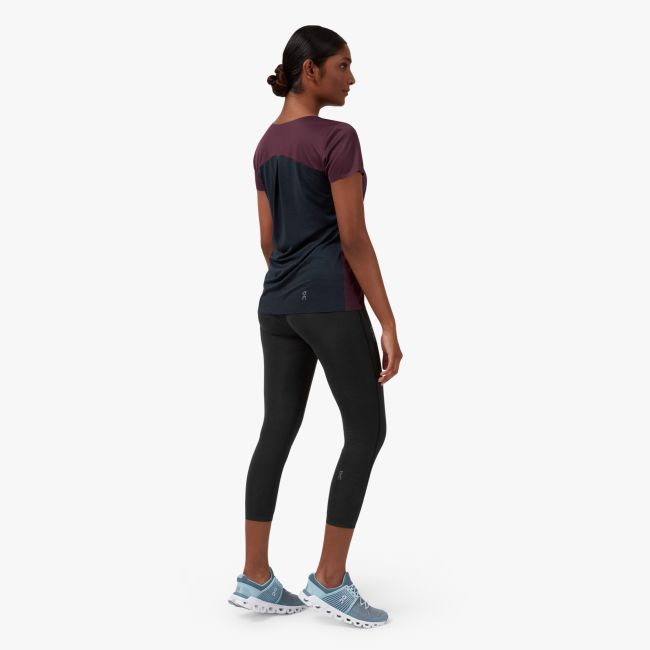 On Performance-T - tricou sport tehnic pentru femei - mov negru