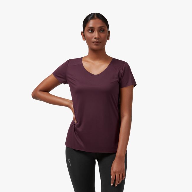 On Performance-T - tricou sport tehnic pentru femei - mov negru