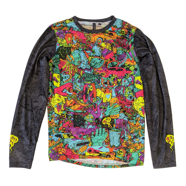 Specialized - tricou ciclism maneca lunga All Mountain Monster LS - C-Design - gri multicolor