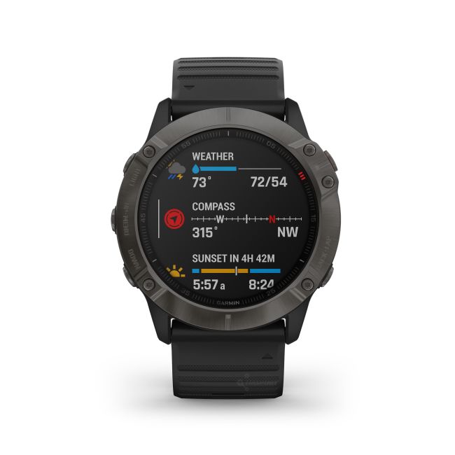 Garmin Fenix 6x Sapphire Carbon Grey DLC - HRM-Tri bundle