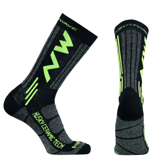Northwave - sosete ciclism Husky Ceramic Tech 2 - negru galben fluo