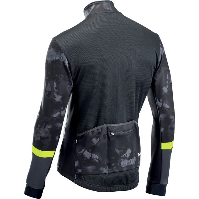 Northwave jacheta ciclism pentru iarna  Blade Total Protection - camuflaj negru fluo galben
