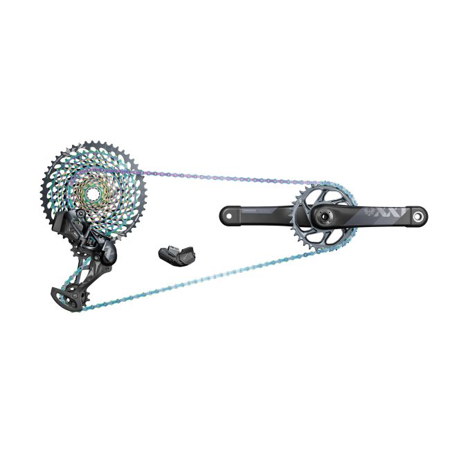 SRAM - bloc caseta pinioane - XX1 XG-1299 Eagle XD - 12 viteze - 10-50T - negru-rainbow