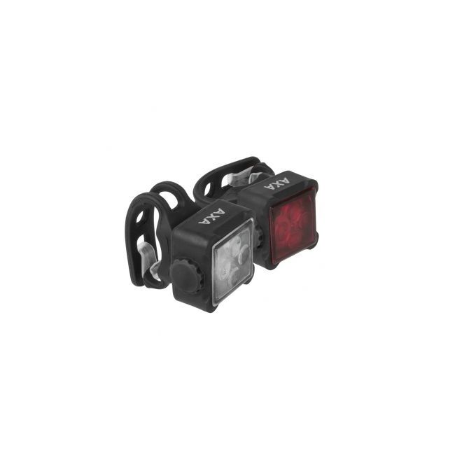 AXA - Set lumini pentru bicicleta (Far + stop) Niteline 44-R/USB, 1 led - negru