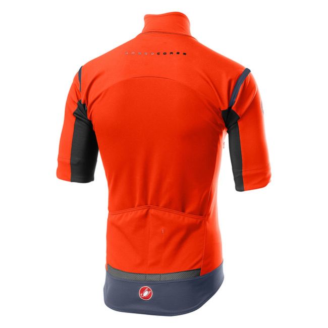 Castelli - Jacheta ciclism vreme rece 2 in 1 cu maneci detasabile, Perfetto Ros Convertible - Portocaliu negru gri