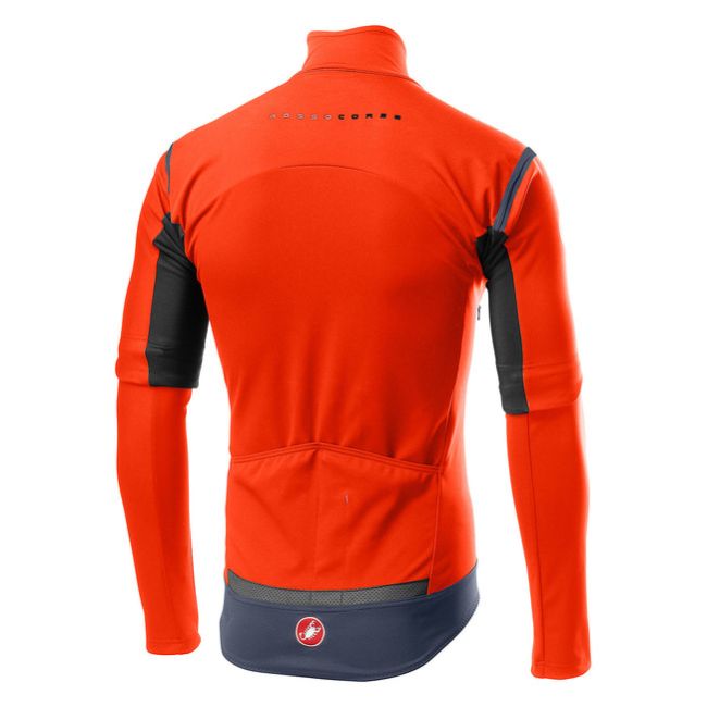 Castelli - Jacheta ciclism vreme rece 2 in 1 cu maneci detasabile, Perfetto Ros Convertible - Portocaliu negru gri