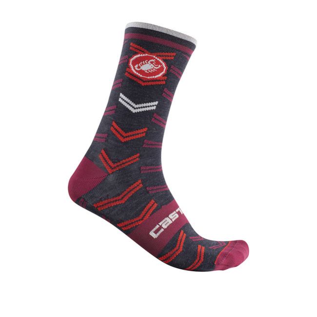 Castelli Sosete ciclism Transition 18 - Bluemarin Rosu