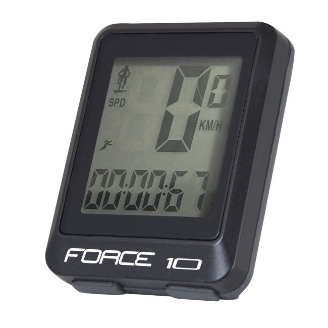 Force - Computer bicicleta (Ciclocomputer) 10F cu fir - Negru