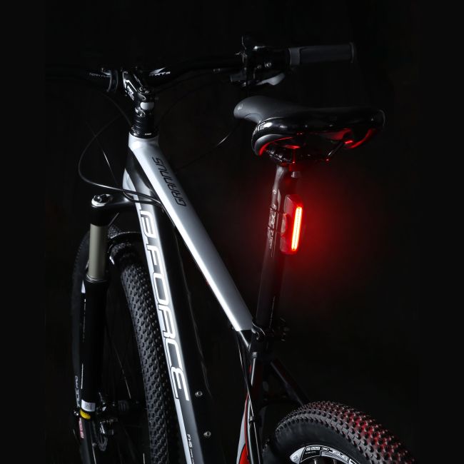 Force - lumina spate pentru bicicleta cu incarcare USB, COB 16 - negru