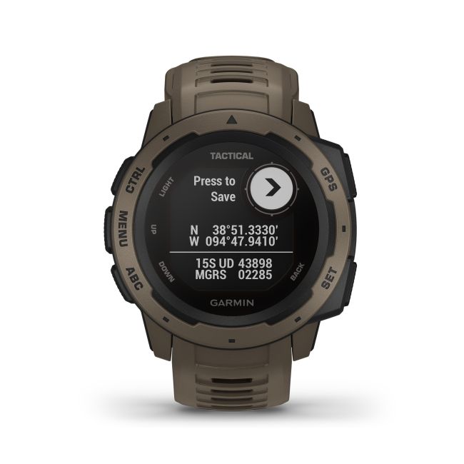 Garmin - Instinct Tactical - grena Coyote Tan - ceas inteligent tactic cu GPS cu functii avansate pentru sport