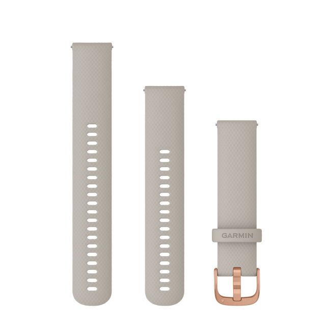 Garmin - Quick Release 20 - Vivoactive 3/ Vivomove / Venu / Forerunner 245 645 curea silicon Quick Release gri cu elemente aurii rose gold