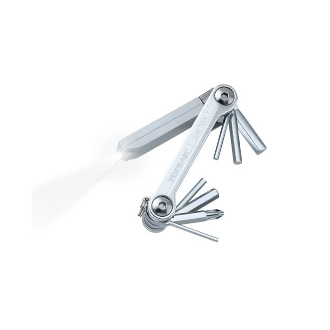 Topeak - set chei bicicleta Lumitool 7 multitool cu LED, 7 functii - argintiu