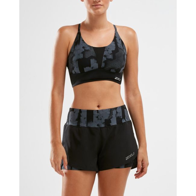 2XU - Bustiera sport pentru femei Active Low Impact Crop - negru-gri