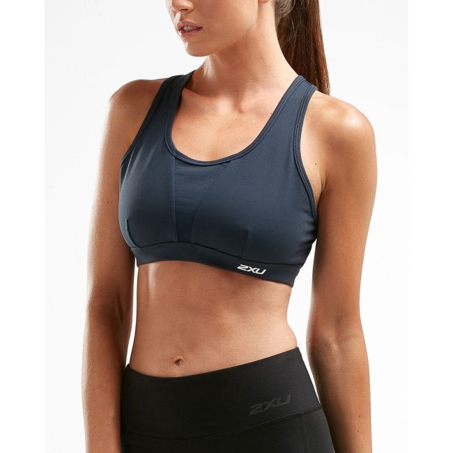 2XU - Bustiera sport pentru femei XVENT Crop - negru alb