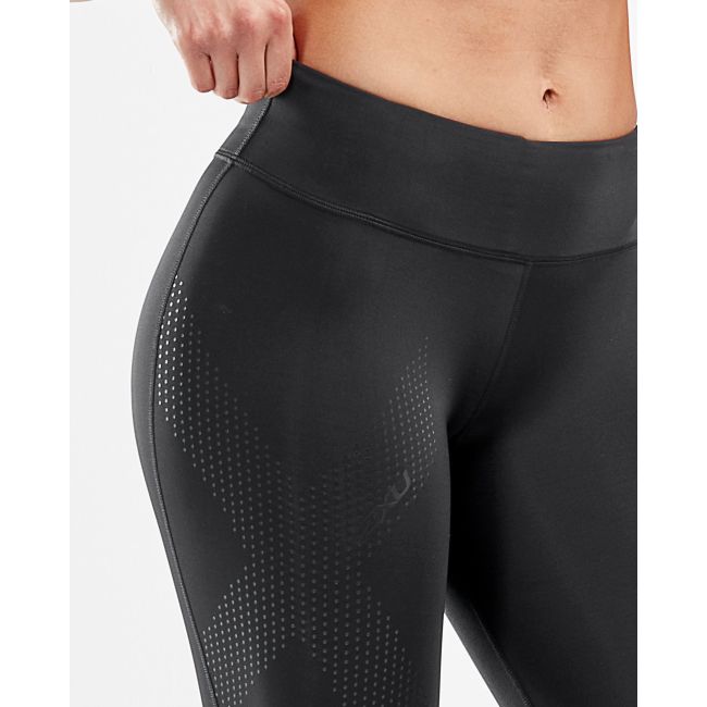 2XU - Colanti compresie femei talie medie Mid-Rise Compression Tight - negru