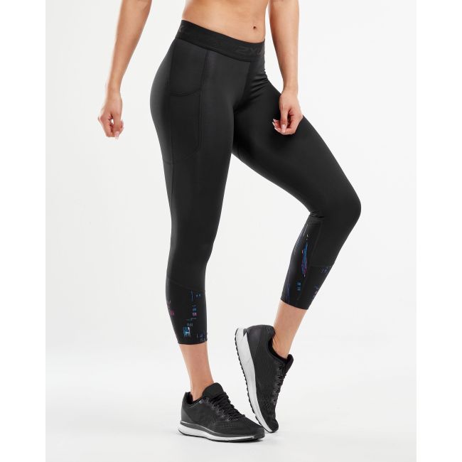 2XU - Colanti de compresie 7/8 pentru femei (cu buzunar) Accelerate Comp 7/8 Tights with Storage - negru