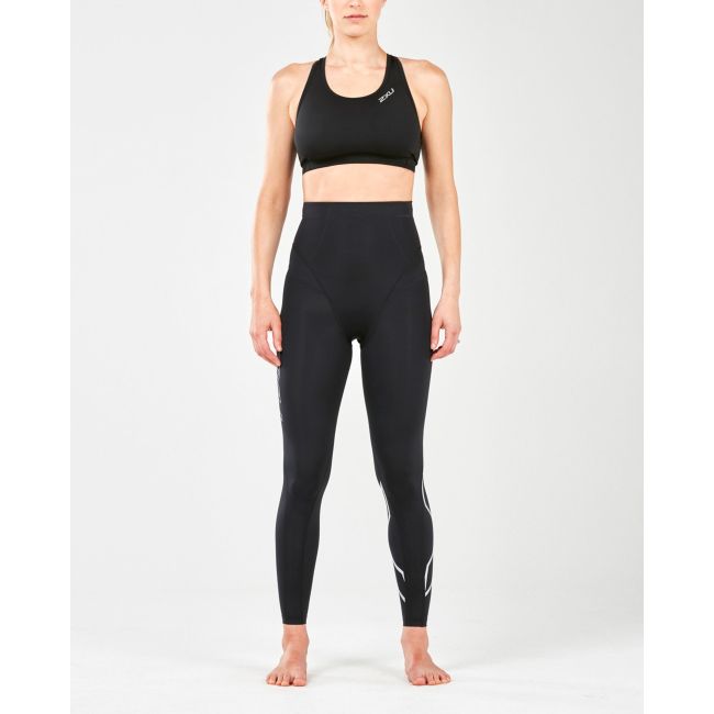 2XU - Colanti de compresie pentru femei Post-Natal Sport Comp Tights - Black Silver
