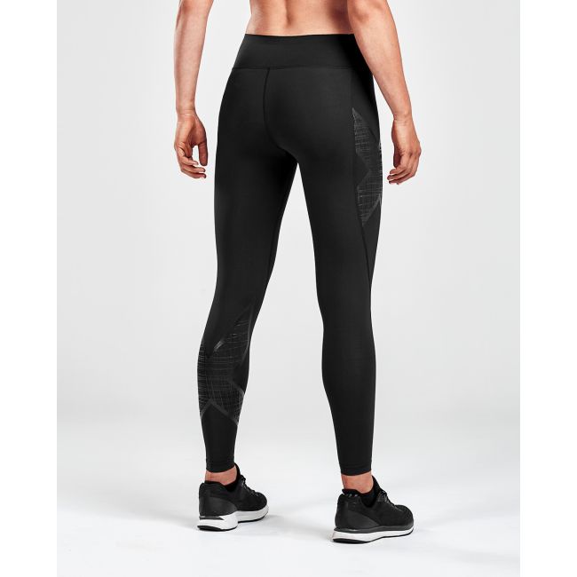2XU - Colanti lungi compresie pentru femei Bonded Mid-Rise Compression Tights - negru