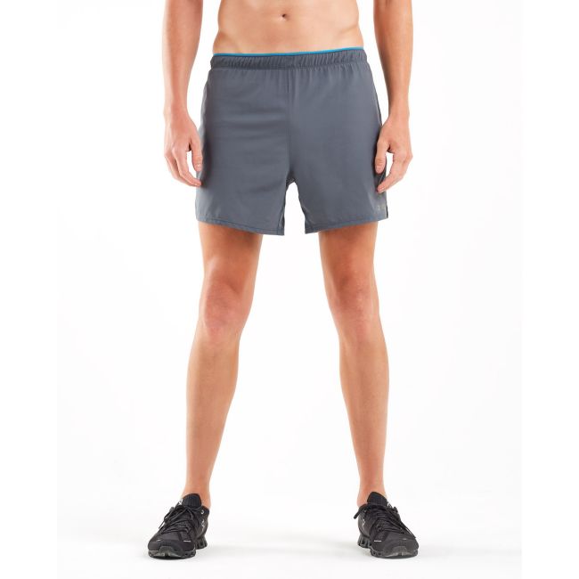 2XU - Pantaloni scurti de alergare pentru barbati XVENT 5" - gri albastru