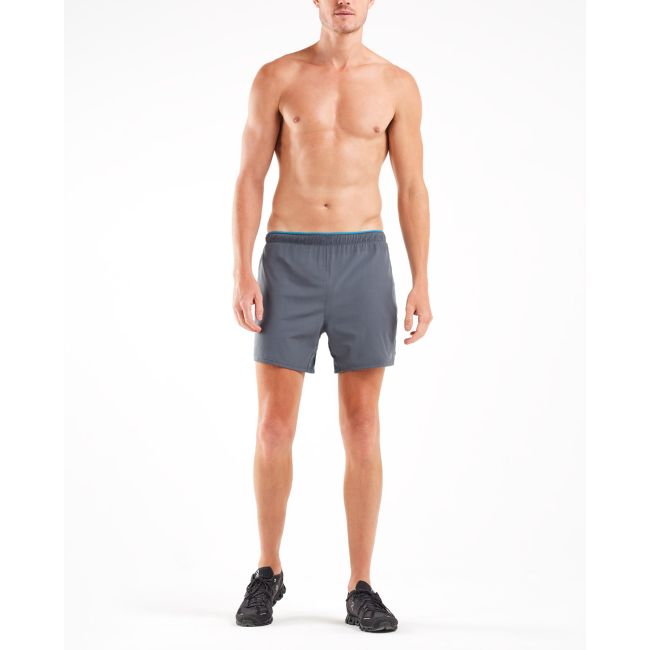 2XU - Pantaloni scurti de alergare pentru barbati XVENT 5" - gri albastru