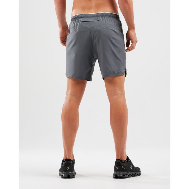 2XU - Pantaloni scurti de alergare pentru barbati XVENT 7" - gri albastru
