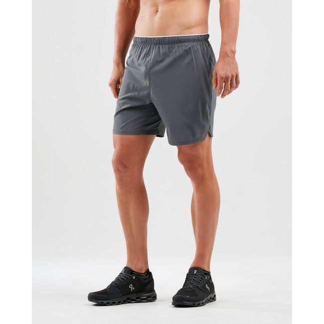 2XU - Pantaloni scurti de alergare pentru barbati XVENT 7" - gri albastru