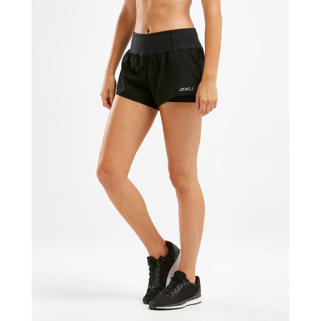 2XU - Pantaloni scurti de alergare pentru femei XVENT 3" Layer Short - negru