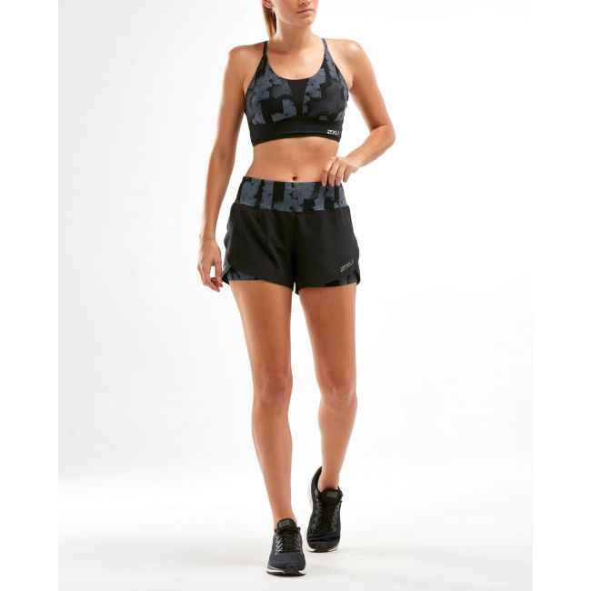 2XU - Pantaloni scurti de alergare pentru femei XVENT 3" Short - negru gri