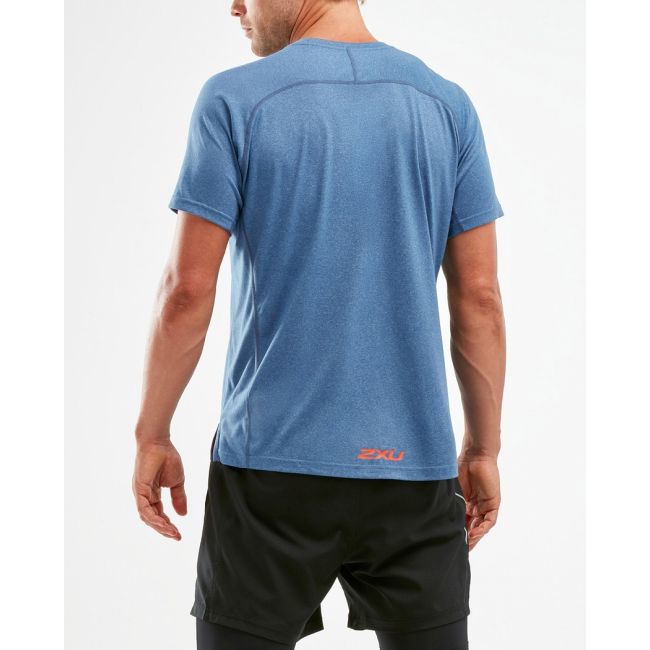 2XU - Tricou tehnic antrenament cu maneca scurta barbati Training SS Tee Stellar-terra - albastru portocaliu