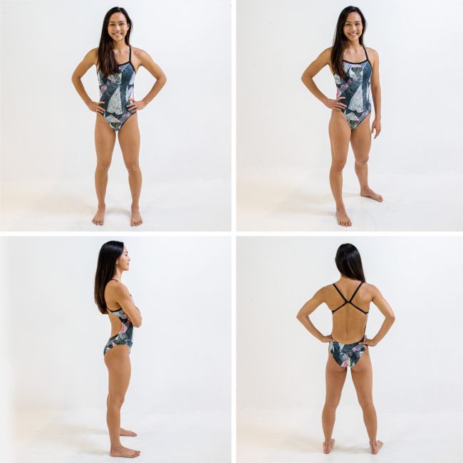 Finis - costum de baie intreg Openback Rotto - Granite