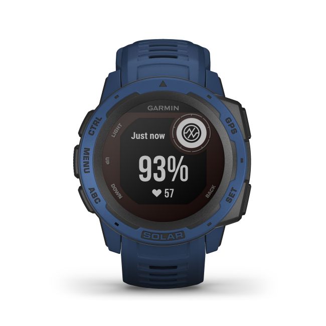 Garmin - Instinct Solar - albastru Tidal - ceas inteligent cu GPS cu functii avansate pentru sport si incarcare solara