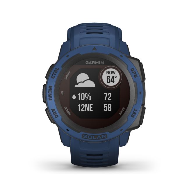 Garmin - Instinct Solar - albastru Tidal - ceas inteligent cu GPS cu functii avansate pentru sport si incarcare solara
