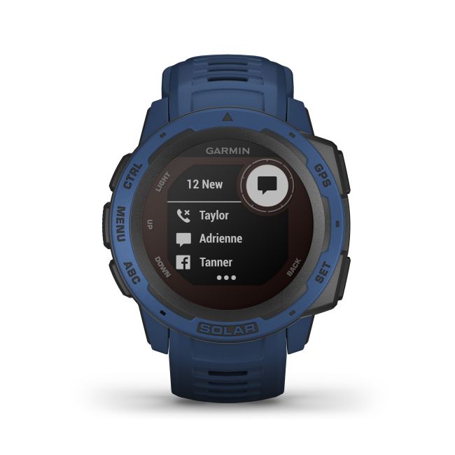 Garmin - Instinct Solar - albastru Tidal - ceas inteligent cu GPS cu functii avansate pentru sport si incarcare solara