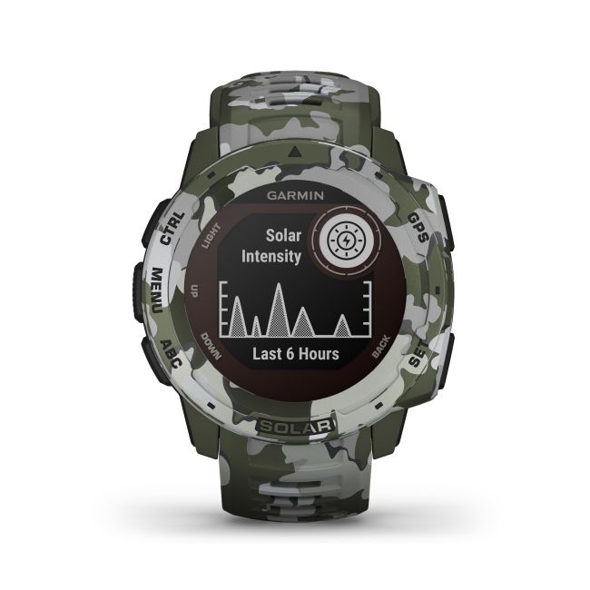 Garmin - Instinct Solar Camo edition - Lichen - ceas inteligent cu GPS cu functii avansate pentru sport si incarcare solara