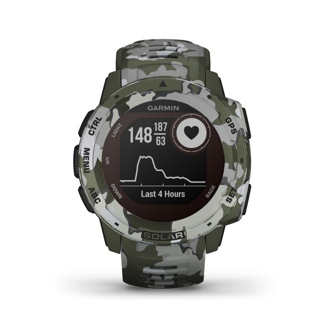 Garmin - Instinct Solar Camo edition - Lichen - ceas inteligent cu GPS cu functii avansate pentru sport si incarcare solara