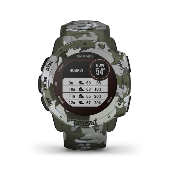 Garmin - Instinct Solar Camo edition - Lichen - ceas inteligent cu GPS cu functii avansate pentru sport si incarcare solara