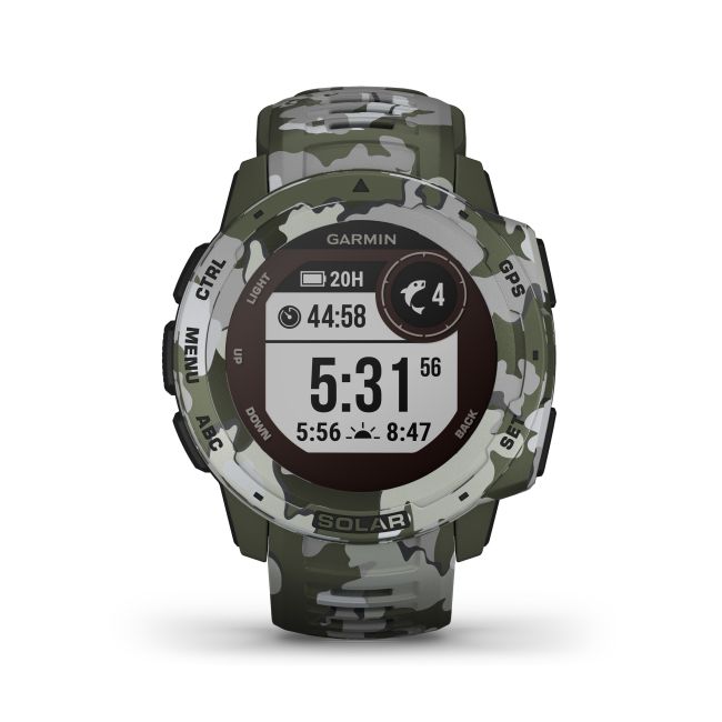 Garmin - Instinct Solar Camo edition - Lichen - ceas inteligent cu GPS cu functii avansate pentru sport si incarcare solara